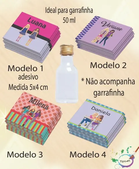 Adesivo Garrafinha-barbie