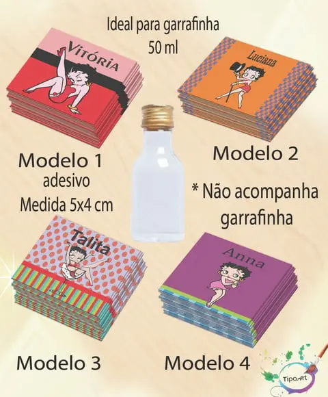 Adesivo Garrafinha-betty Boop