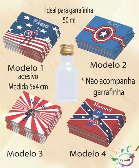 Adesivo Garrafinha-capitão America