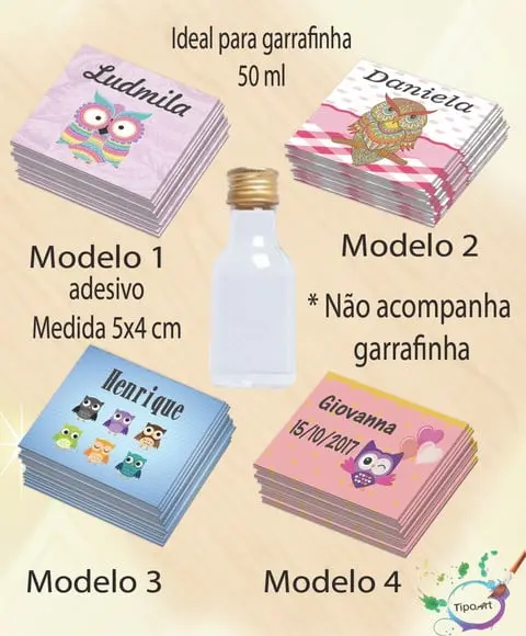 Adesivo Garrafinha-coruja