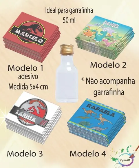 Adesivo Garrafinha-dinossauro