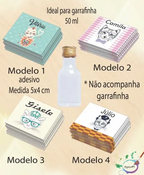 Adesivo Garrafinha-gatinho
