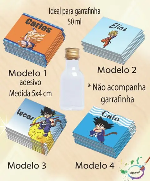 Adesivo Garrafinha-goku
