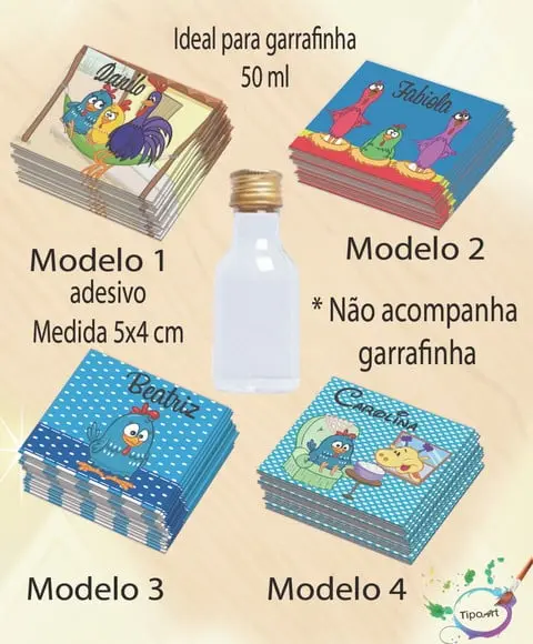 Adesivo Garrafinha-galinha Pintadinha