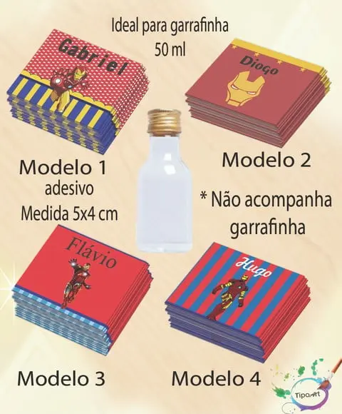 Adesivo Garrafinha-homem de Ferro