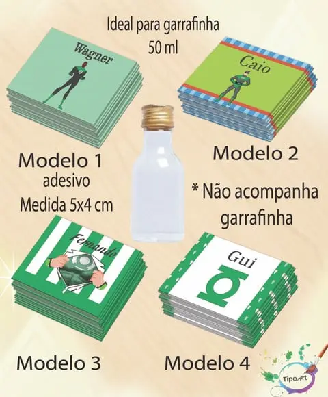 Adesivo Garrafinha-lanterna Verde