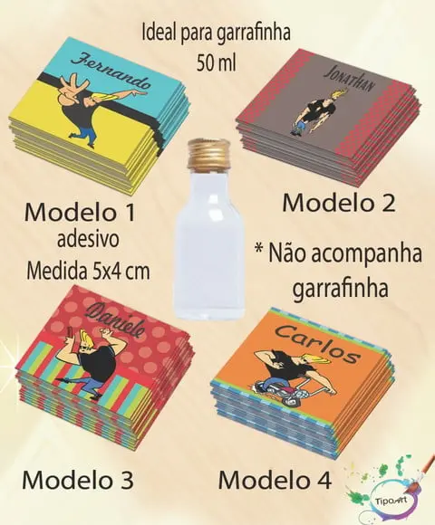Adesivo Garrafinha-johnny Bravo