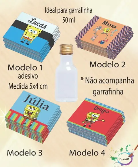 Adesivo Garrafinha-bob Esponja