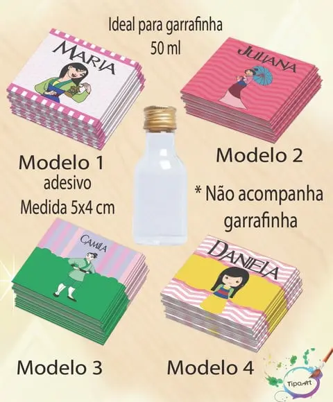 Adesivo Garrafinha-mulan