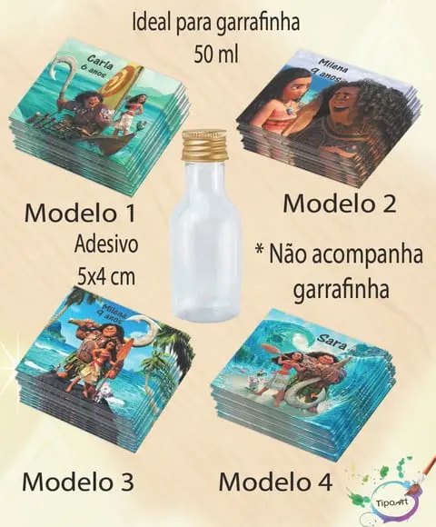Adesivo Garrafinha-moana e Mauí
