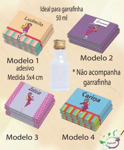 Adesivo Garrafinha-penelope Charmosa