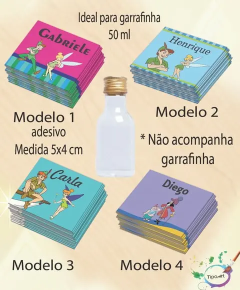 Adesivo Garrafinha-peter Pan