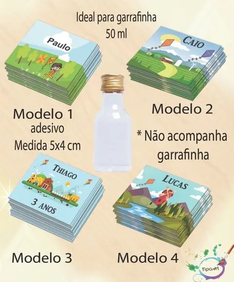 Adesivo Garrafinha-pipa e Catavento