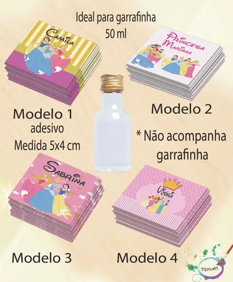 Adesivo Garrafinha-princesas