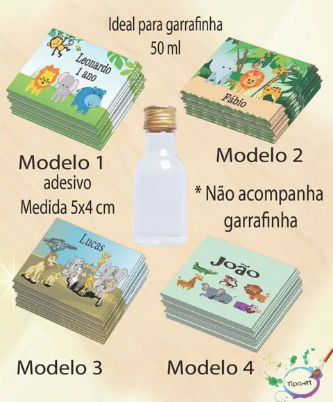 Adesivo Garrafinha-safari