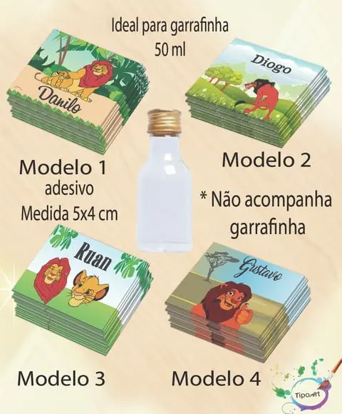 Adesivo Garrafinha-rei Leão