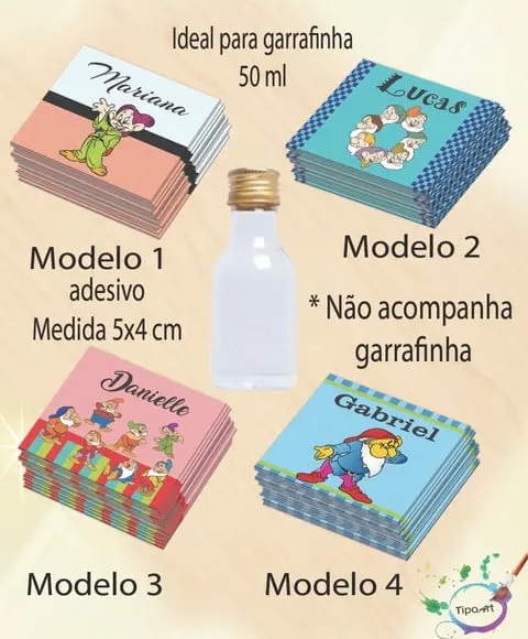 Adesivo Garrafinha-sete Anões