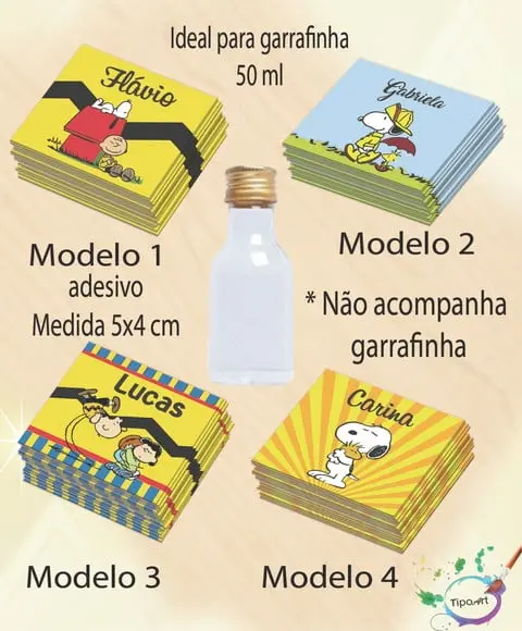 Adesivo Garrafinha-snoopy