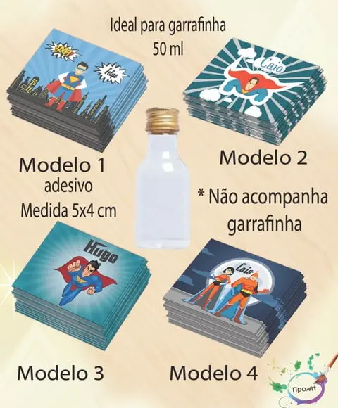 Adesivo Garrafinha-super Heroi