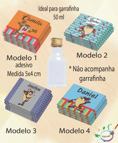 Adesivo Garrafinha-taz Mania
