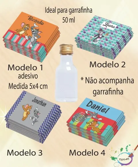 Adesivo Garrafinha-tom e Jerry