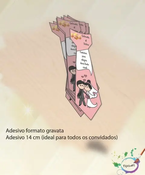 Adesivo Gravata Personalizada Casamento