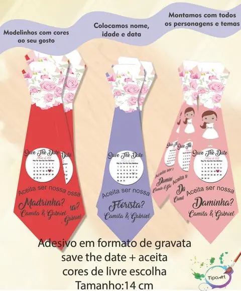 Adesivo Gravata Personalizada Casamento