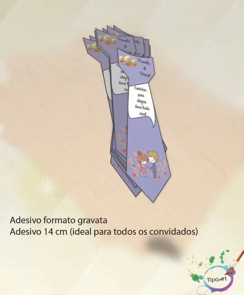 Adesivo Gravata Personalizada Casamento