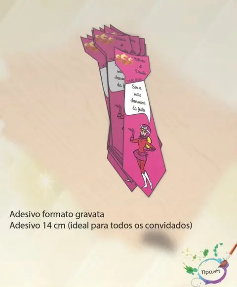 Adesivo Gravata Personalizada Casamento