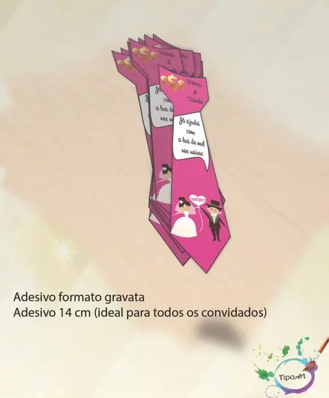 Adesivo Gravata Personalizada Casamento