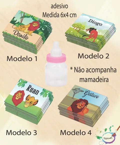 Adesivo Mamadeira-rei Leão