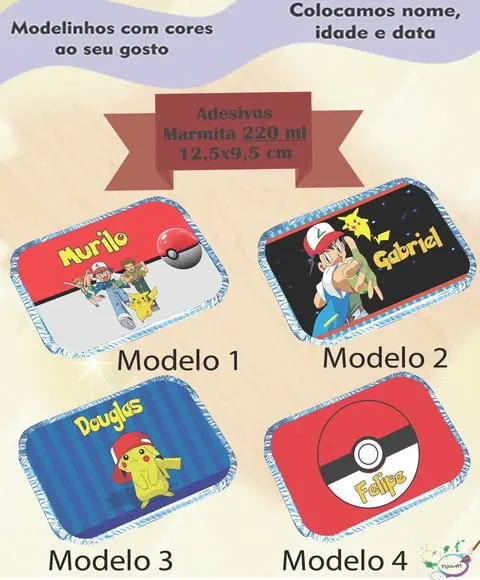 Adesivo Marmitinha 220 Ml- Pokemon