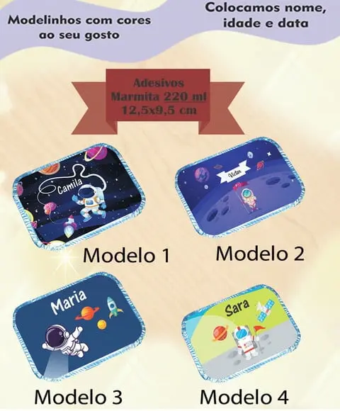 Adesivo Marmitinha 220 Ml-astronauta