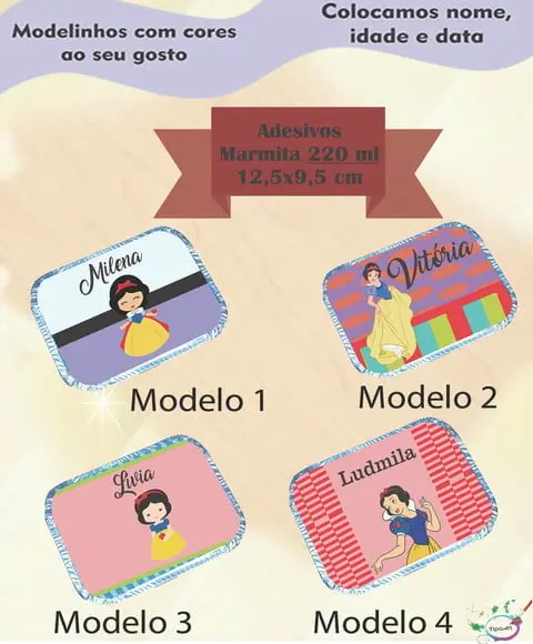 Adesivo Marmitinha 220 Ml-branca de Neve