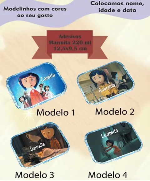 Adesivo Marmitinha 220 Ml-caroline e o Mundo Secreto