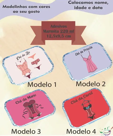 Adesivo Marmitinha 220 Ml-chá de Lingerie#1