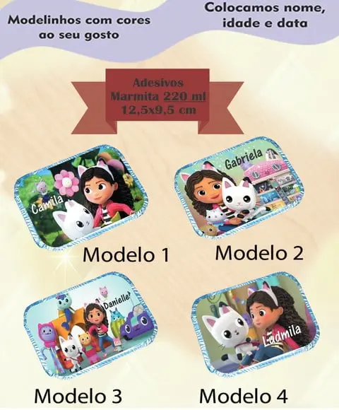 Adesivo Marmitinha 220 Ml-gabi Casa Mágica