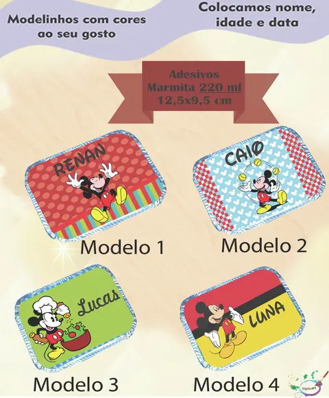 Adesivo Marmitinha 220 Ml-mickey