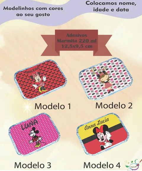 Adesivo Marmitinha 220 Ml-minnie