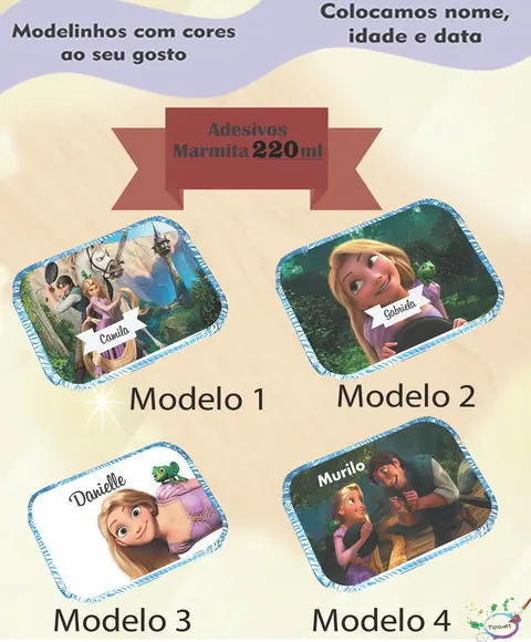 Adesivo Marmitinha 220 Ml-rapunzel