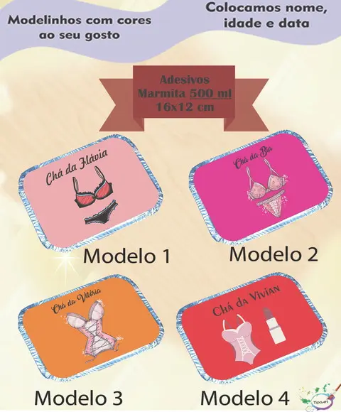 Adesivo Marmitinha 500 Ml- Chá de Lingerie#2