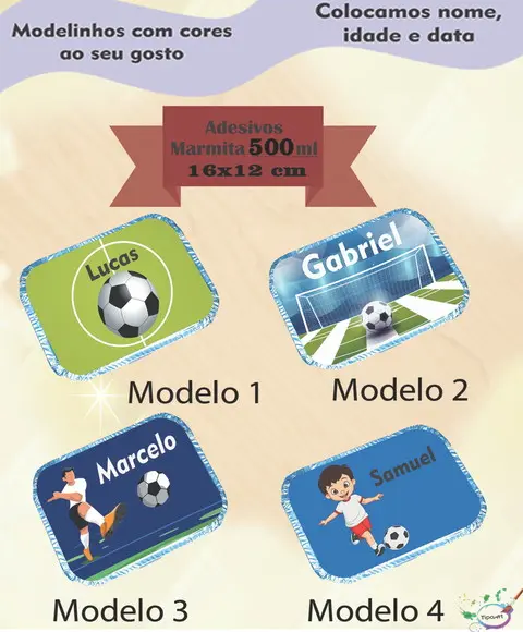 Adesivo Marmitinha 500 Ml- Futebol