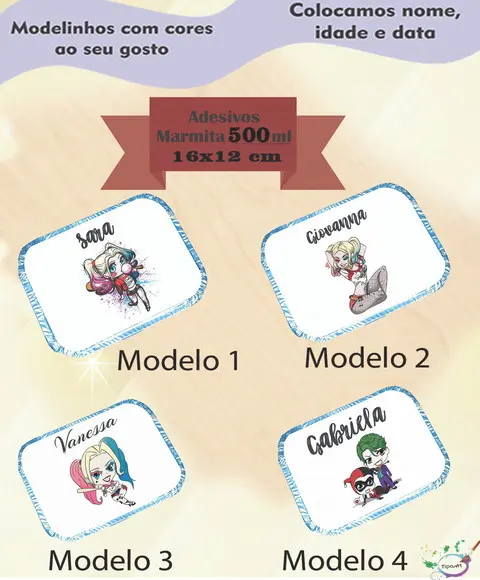 Adesivo Marmitinha 500 Ml-arlequina