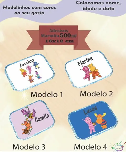 Adesivo Marmitinha 500 Ml-backyardigans