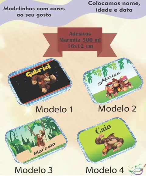 Adesivo Marmitinha 500 Ml-donkey Kong