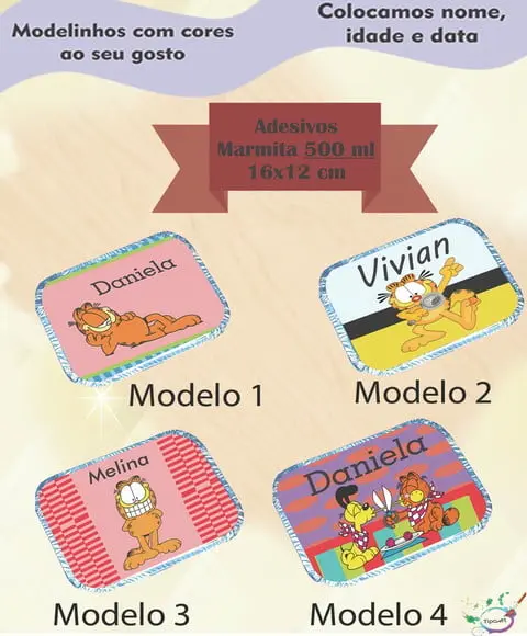Adesivo Marmitinha 500 Ml-garfield