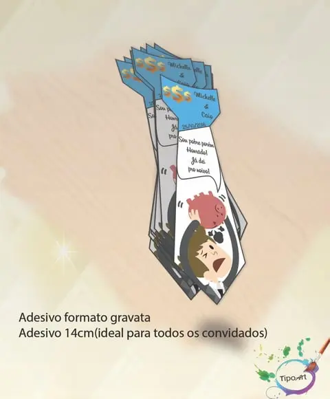 Adesivo Gravata Personalizada Casamento