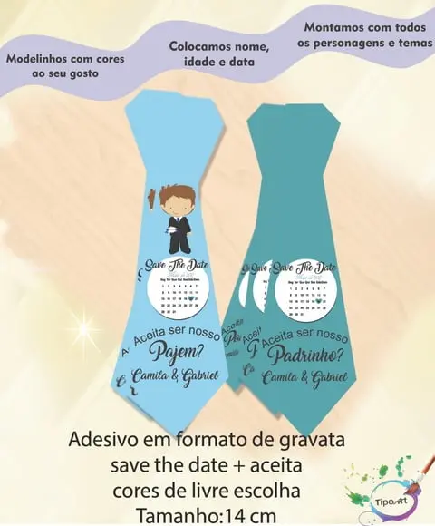 Adesivo Gravata Personalizada Casamento