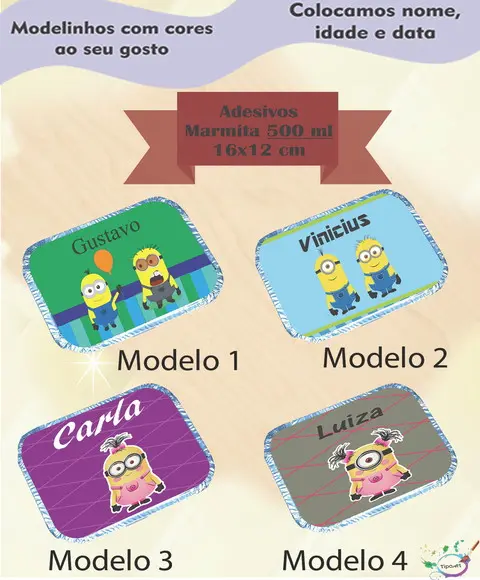 Adesivo Marmitinha 500 Ml-minions