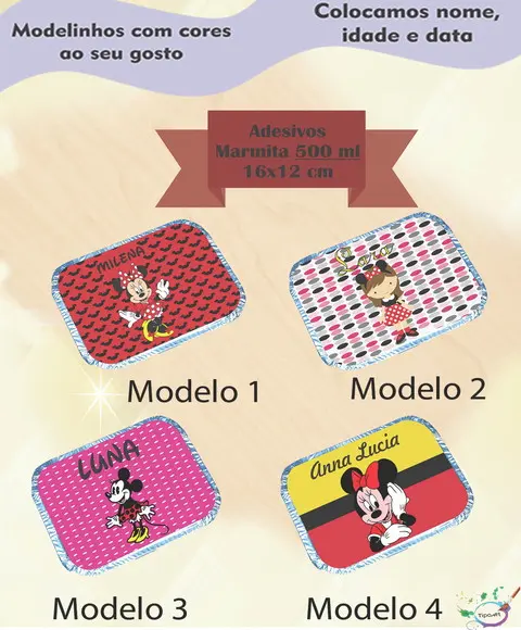 Adesivo Marmitinha 500 Ml-minnie